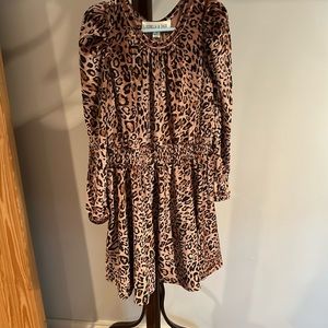 Isabella & Chloe Animal Print Velvet Girls Dress